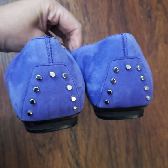 Tods Purple Professional Workcore Girly Edgy Comfy Suede Leather Flats Size 38.5 - Picture 2 of 5
